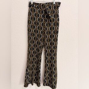 ✨ ZARA Black & Gold Horse-Bit Print Piece with Belt – Old Money Elegance ✨